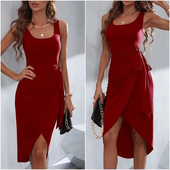 Side Tie Tank High Low Dress - Picture 7 of 11